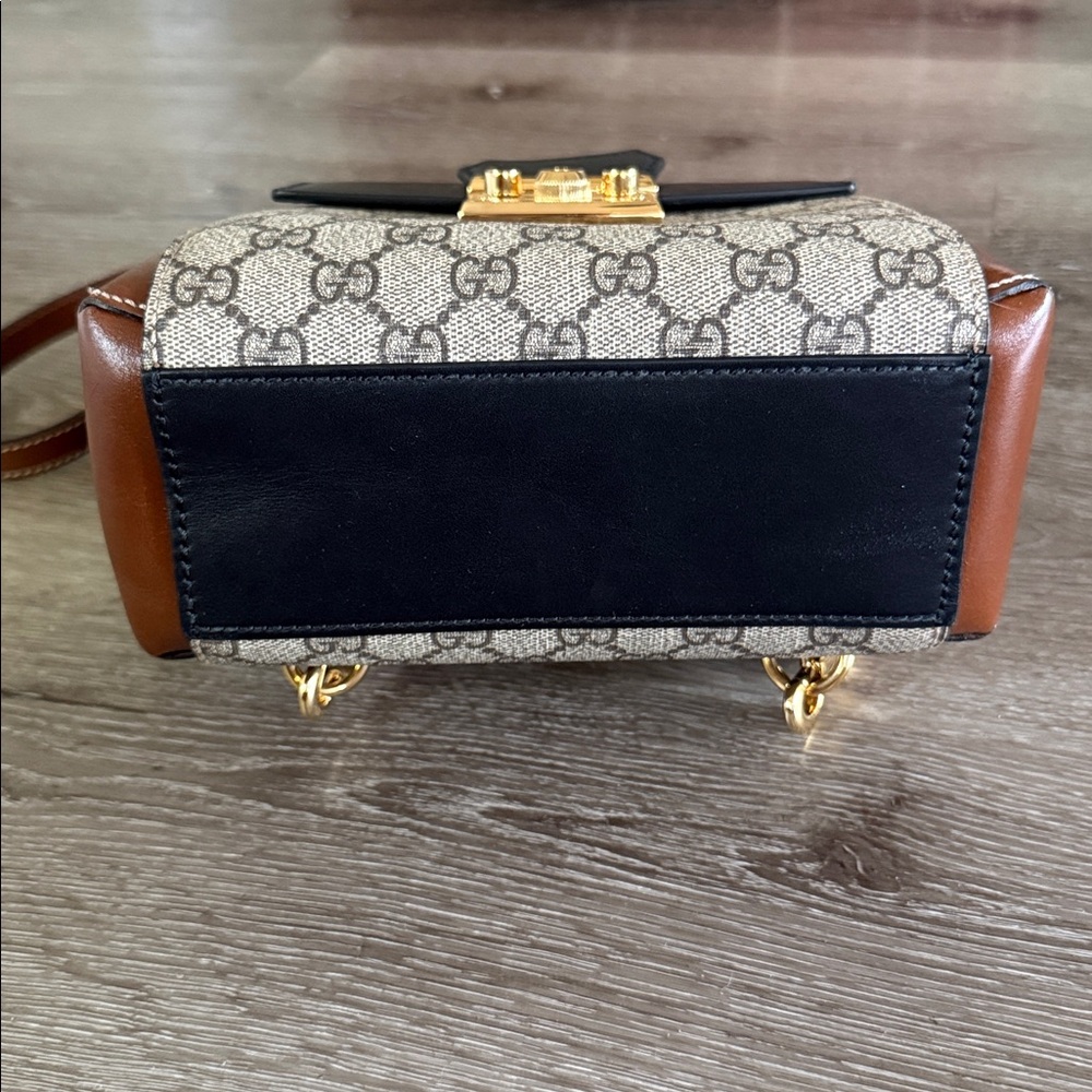 Gucci GG Supreme Canvas & Leather Padlock Backpack - Picture 11 of 14